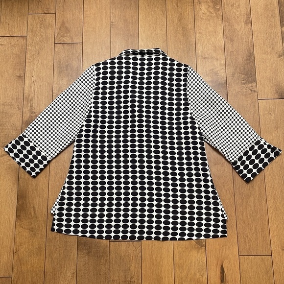 IC By CONNIE K Women's Black White Polka Dot jacket blazer S Red Button - Picture 12 of 14